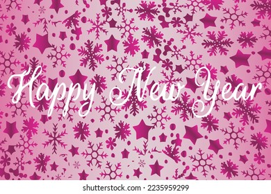 New Year decorative background with snowflakes and stars