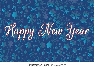 New Year decorative background with snowflakes and stars