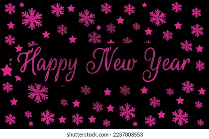 New Year decorative background with snowflakes and stars