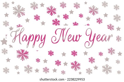New Year decorative background with snowflakes and stars