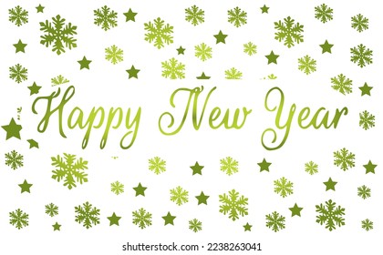 New Year decorative background with snowflakes and stars