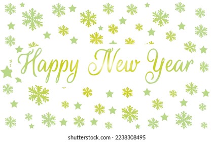 Fondo decorativo de Año Nuevo con copos de nieve y estrellas