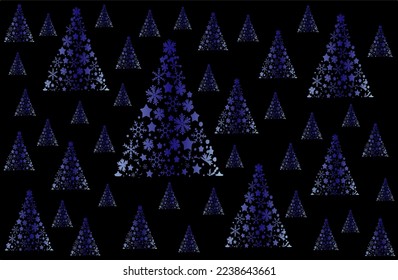 New Year decorative background with snowflakes and stars