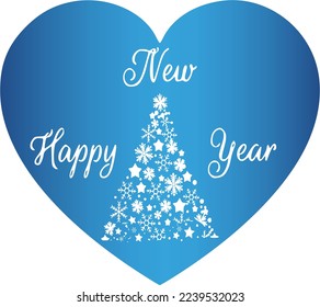 New Year decorative background with snowflakes and stars