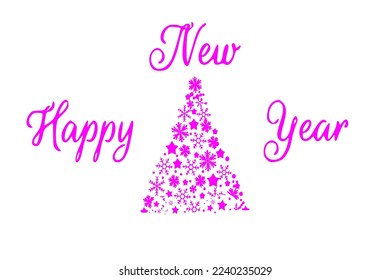 New Year decorative background with snowflakes and stars