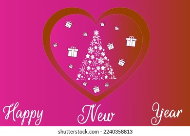 New Year decorative background with snowflakes and stars