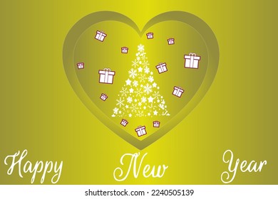 New Year decorative background with snowflakes and stars