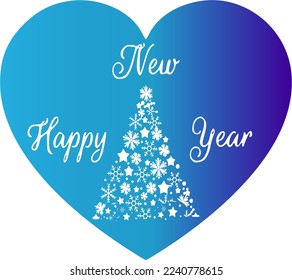New Year decorative background with snowflakes and stars