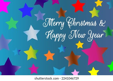 New Year decorative background with snowflakes and stars