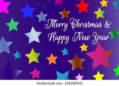 New Year decorative background with snowflakes and stars