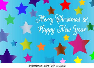 New Year decorative background with snowflakes and stars