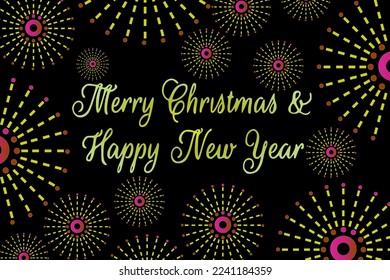 New Year decorative background with snowflakes and stars