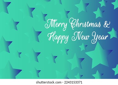 Fondo decorativo de Año Nuevo con copos de nieve y estrellas
