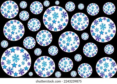 New Year decorative background with snowflakes and stars