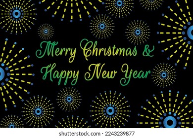 New Year decorative background with snowflakes and stars