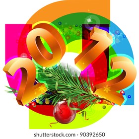 New Year decorative picture with the numbers 2012