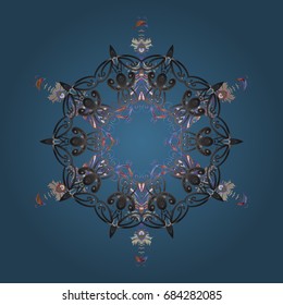 New Year Decorative Snowflakes Background. Winter Snow Flakes Doodles. Hand Drawn Christmas Vector illustration.