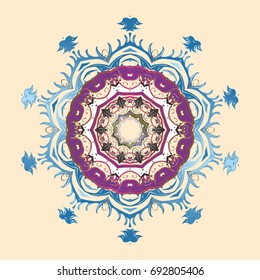New Year Decorative Snowflakes Background. Winter Snow Flakes Doodles. Hand Drawn Christmas Vector illustration.
