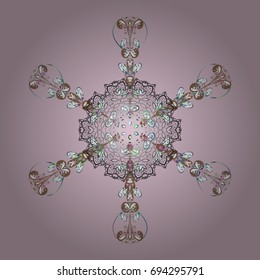 New Year Decorative Snowflakes Background. Winter Snow Flakes Doodles. Hand Drawn Christmas Vector illustration.