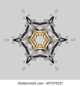 New Year Decorative Snowflakes Background. Winter Snow Flakes Doodles. Hand Drawn Christmas Vector illustration.