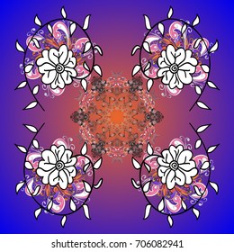 New Year Decorative Snowflakes Background. Winter Snow Flakes Doodles. Hand Drawn Christmas Vector illustration.
