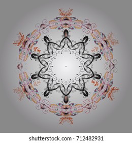 New Year Decorative Snowflakes Background. Winter Snow Flakes Doodles. Hand Drawn Christmas Vector illustration.