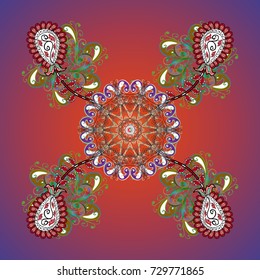 New Year Decorative Snowflakes Background. Winter Snow Flakes Doodles. Hand Drawn Christmas Vector illustration.