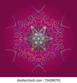New Year Decorative Snowflakes Background. Winter Snow Flakes Doodles. Hand Drawn Christmas Vector illustration.