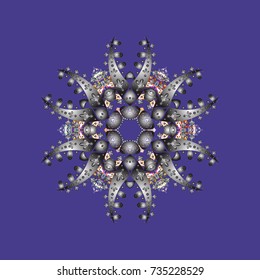 New Year Decorative Snowflakes Background. Winter Snow Flakes Doodles. Hand Drawn Christmas Vector illustration.