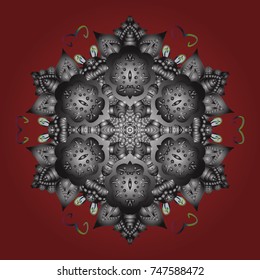 New Year Decorative Snowflakes Background. Winter Snow Flakes Doodles. Hand Drawn Christmas Vector illustration.