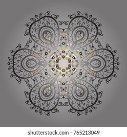 New Year Decorative Snowflakes Background. Winter Snow Flakes Doodles. Hand Drawn Christmas Vector illustration.