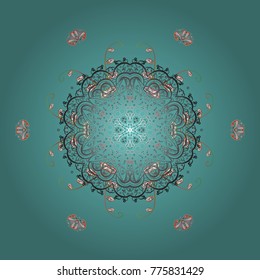 New Year Decorative Snowflakes Background. Winter Snow Flakes Doodles. Hand Drawn Christmas Vector illustration.