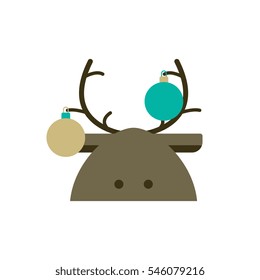 new year deer Vector illustration deer decorated with christmas balls
