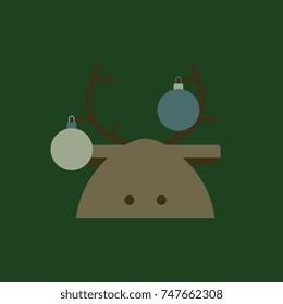 new year deer Vector illustration deer decorated with christmas balls