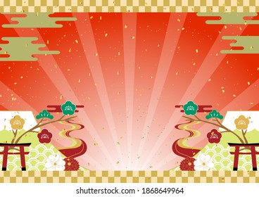 new year design background and rising sun shine