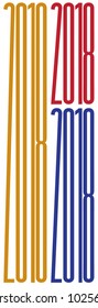 New Year Design Element. Very long 2018 digits