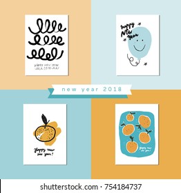 new year design with hand drawn style