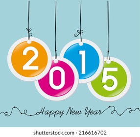 New year design over blue background, vector illustration
