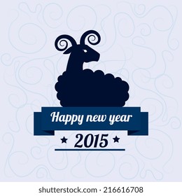 New year design over blue background, vector illustration