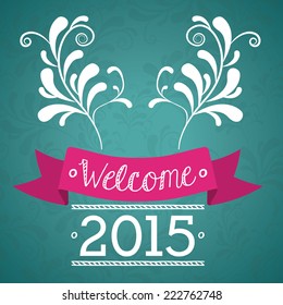 New year design over blue background, vector illustration