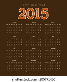 New year design over brown background, vector illustration