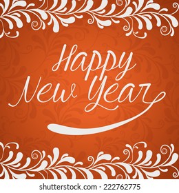 New year design over orange background, vector illustration