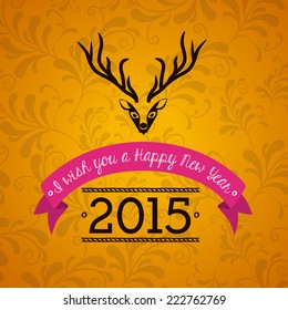 New year design over yellow background, vector illustration