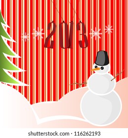 New year  design with snowman