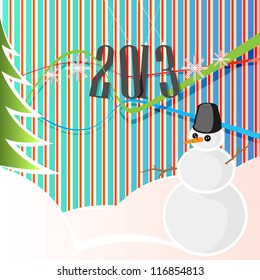 New year  design with snowman