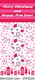 New Year design with stylized christmas ball and christmas tree. Vector illustration