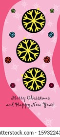 New Year design with stylized christmas ball and christmas tree. Vector illustration