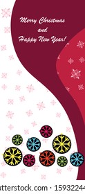 New Year design with stylized christmas ball and christmas tree. Vector illustration