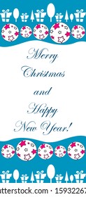 New Year design with stylized christmas ball and christmas tree. Vector illustration