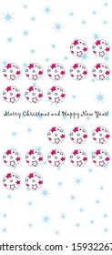 New Year design with stylized christmas ball and christmas tree. Vector illustration
